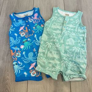 Play by Little Sleepies Octopus and Tropical Sleeveless Rompers 2T